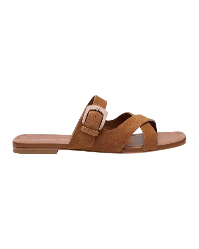 Stuart Weitzman Sai Suede Slide Sandals