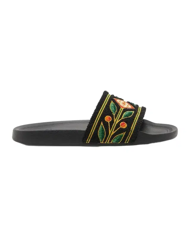 Casablanca Men 's Embroidered Terry Slides