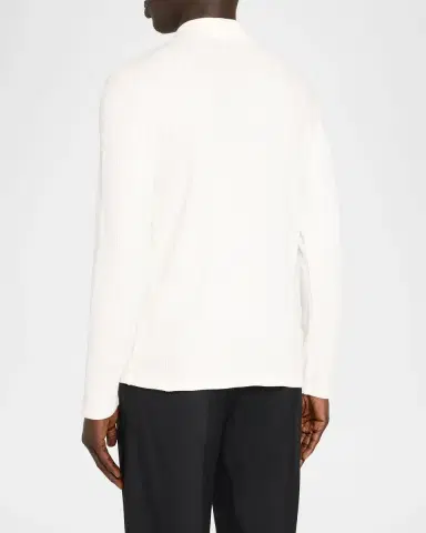 Vince Men 's Long-Sleeve Textured Polo Shirt | Thumbnail 3