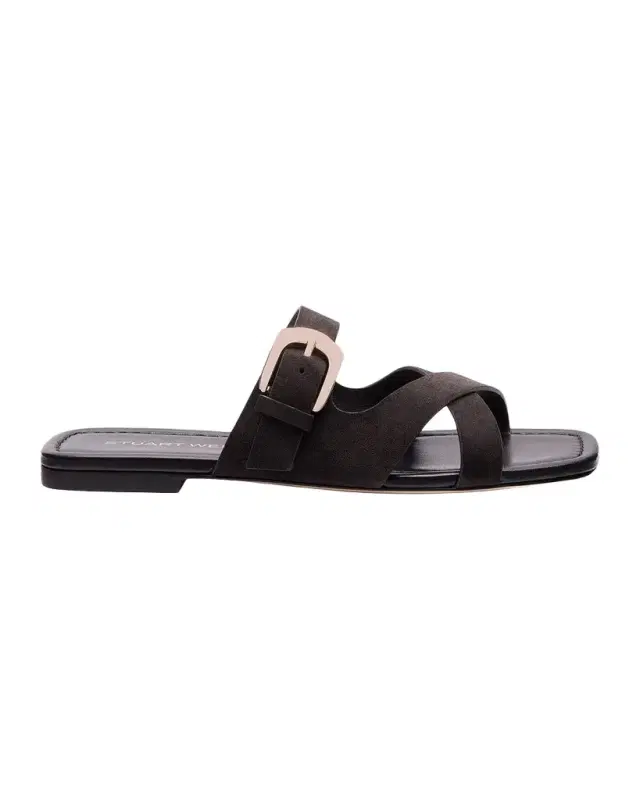 Stuart Weitzman Sai Suede Slide Sandals