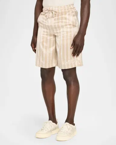 AMIRI Men's Striped Twill Pull-On Shorts | Thumbnail 4