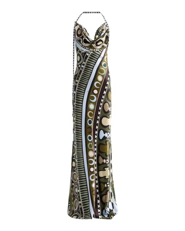 Pucci L 'Alba Printed Halter Maxi Dress