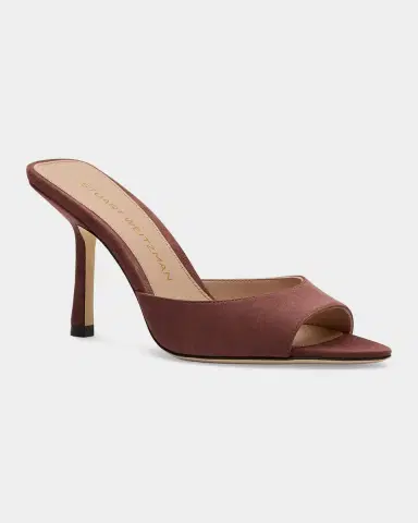 Stuart Weitzman Lexington 85MM Suede Stiletto Mules | Thumbnail 4