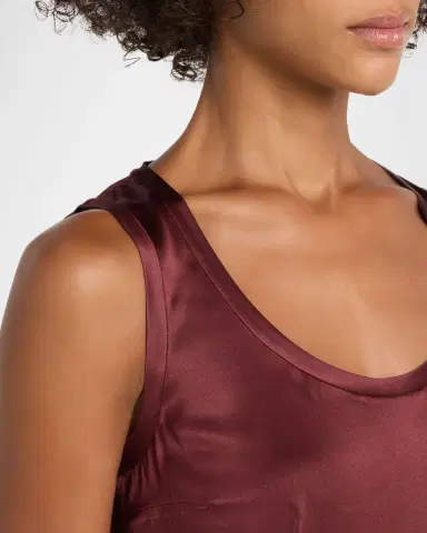 Brunello Cucinelli Scoop-Neck Sleeveless Satin Blouse | Thumbnail 5