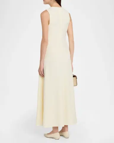 Emporio Armani Sleeveless A-Line Cady Maxi Dress | Thumbnail 3