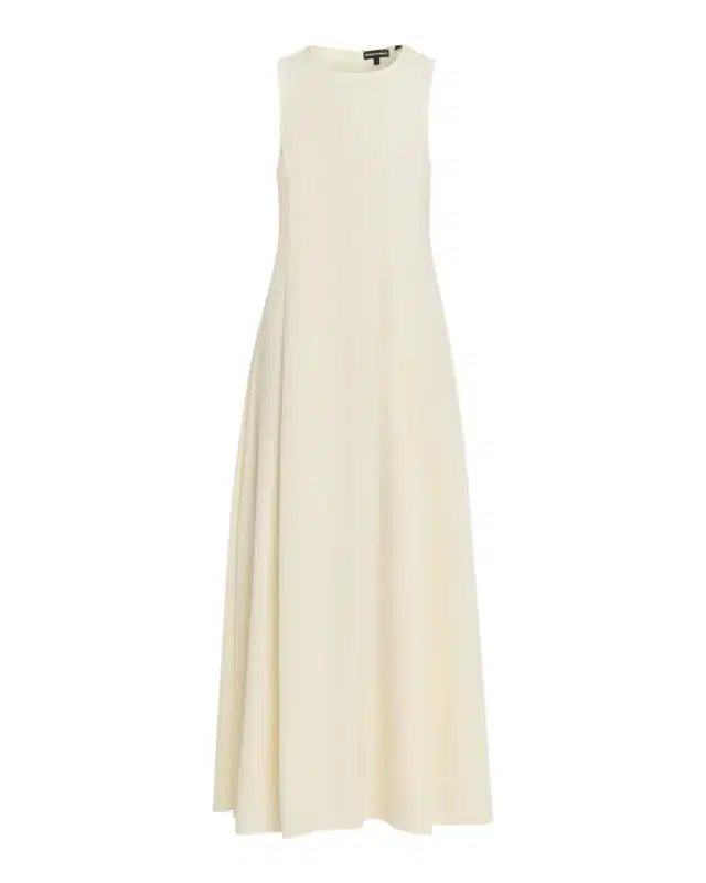 Emporio Armani Sleeveless A-Line Cady Maxi Dress