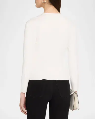 TOTEME Compact Knit V-Neck Top | Thumbnail 3