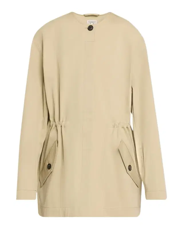 Toteme Single-Breasted Cotton Twill Collarless Jacket