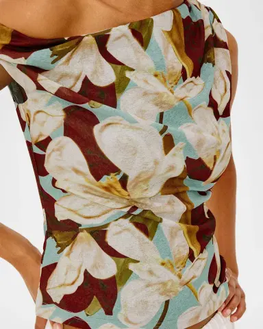 RAILS Orelia Floral Ruched Mesh Top | Thumbnail 5 RAILS Orelia Floral Ruched Mesh Top | Thumbnail 5