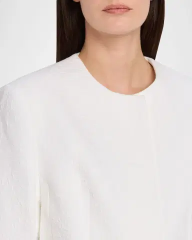 TOTEME Single-Breasted Cotton Jacquard Collarless Jacket | Thumbnail 5