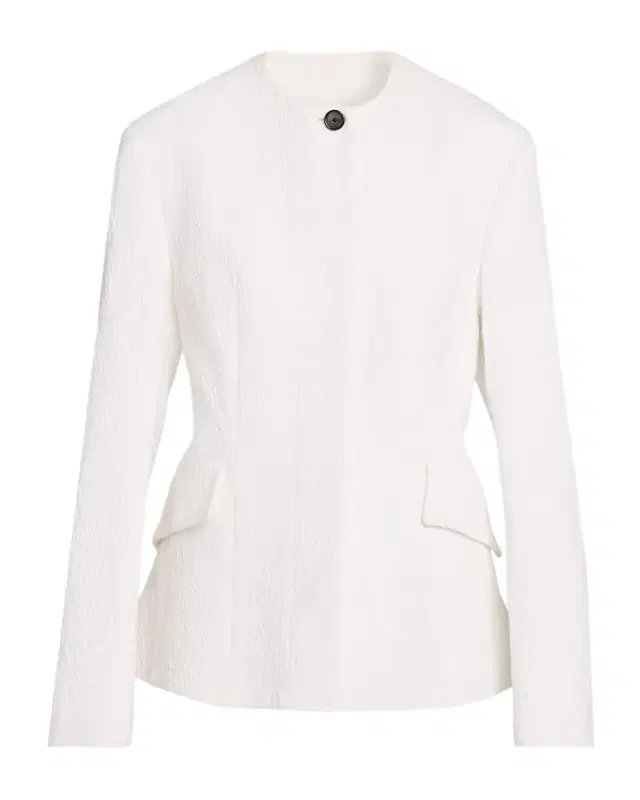 Toteme Single-Breasted Cotton Jacquard Collarless Jacket