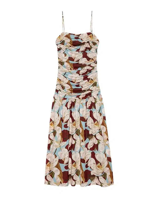 Rails Dolly Floral Ruched Mesh Dress