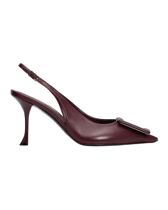 Roger Vivier 85mm Viv Ville Leather Slingback Pumps
