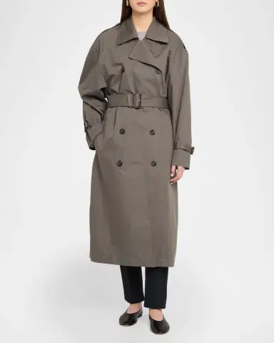 TOTEME Crisp Cotton Belted Summer Trench Coat | Thumbnail 2 TOTEME Crisp Cotton Belted Summer Trench Coat | Thumbnail 2