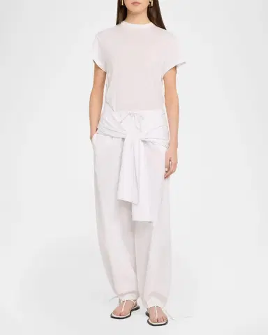 TOTEME Tie-Waist Jersey Short-Sleeve T-Shirt | Thumbnail 2 TOTEME Tie-Waist Jersey Short-Sleeve T-Shirt | Thumbnail 2