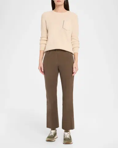 Brunello Cucinelli Stretch Moleskin Flare Pants | Thumbnail 2
