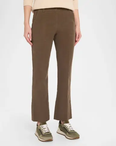 Brunello Cucinelli Stretch Moleskin Flare Pants | Thumbnail 4