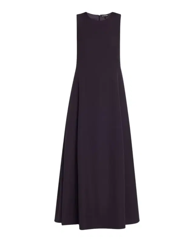 Emporio Armani Sleeveless A-Line Cady Maxi Dress