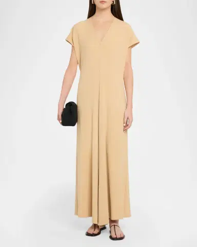 Toteme V-Neck Maxi Jersey Dress | Thumbnail 2