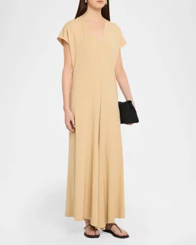 Toteme V-Neck Maxi Jersey Dress | Thumbnail 4