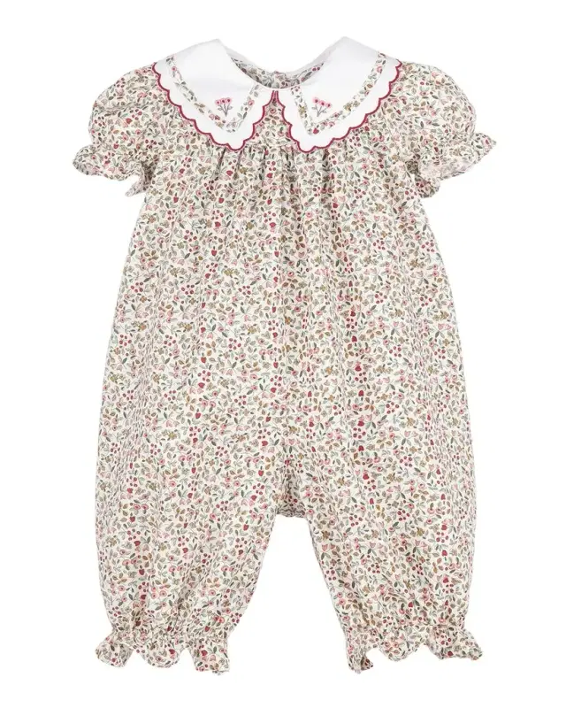 Luli & Me Girl 's Floral Cotton Longall, Size 6M-18M