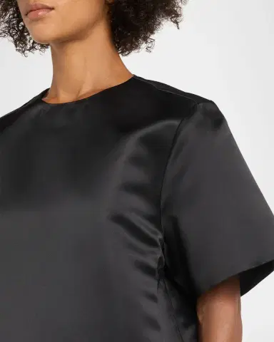 TOTEME Duchess Satin Short-Sleeve Tee | Thumbnail 5 TOTEME Duchess Satin Short-Sleeve Tee | Thumbnail 5