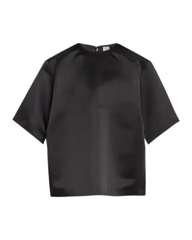 TOTEME Duchess Satin Short-Sleeve Tee | Thumbnail 1 TOTEME Duchess Satin Short-Sleeve Tee | Thumbnail 1