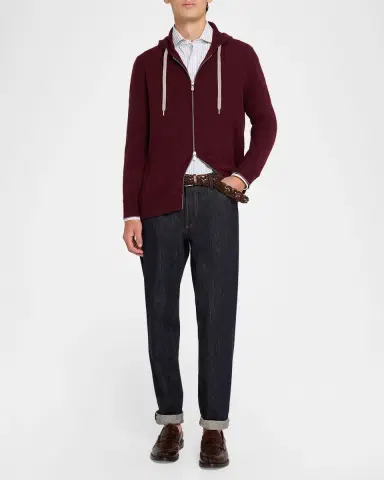 Brunello Cucinelli Men's Cotton Variegated Stripe Button-Down Shirt | Thumbnail 2 Brunello Cucinelli Men's Cotton Variegated Stripe Button-Down Shirt | Thumbnail 2