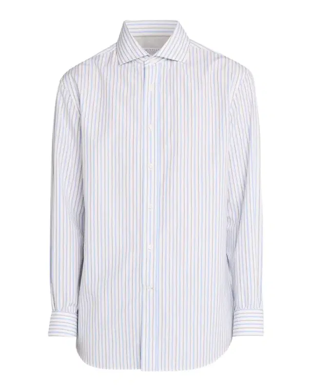 Brunello Cucinelli Men 's Cotton Variegated Stripe Button-Down Shirt