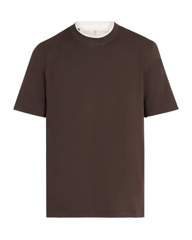 Brunello Cucinelli Men 's Cotton Crewneck Tipped T-Shirt