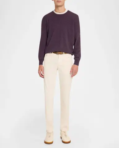 Brunello Cucinelli Men's Cashmere Melange Crewneck Sweater | Thumbnail 2