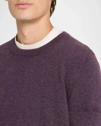 Brunello Cucinelli Men's Cashmere Melange Crewneck Sweater | Thumbnail 5