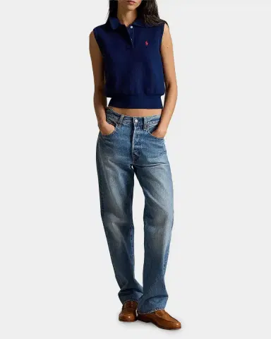 Polo Ralph Lauren Logo Cotton Crop Polo Top | Thumbnail 2