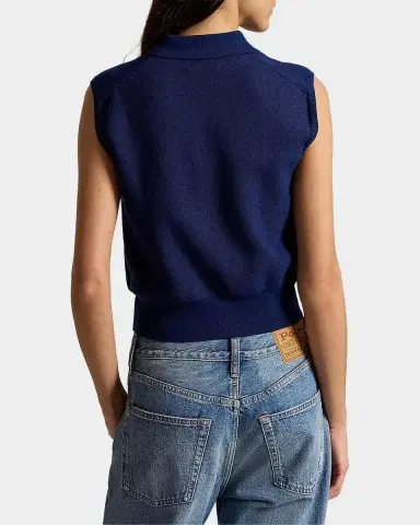 Polo Ralph Lauren Logo Cotton Crop Polo Top | Thumbnail 3
