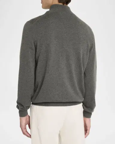 Brunello Cucinelli Men's Cashmere Quarter-Zip Sweater | Thumbnail 3