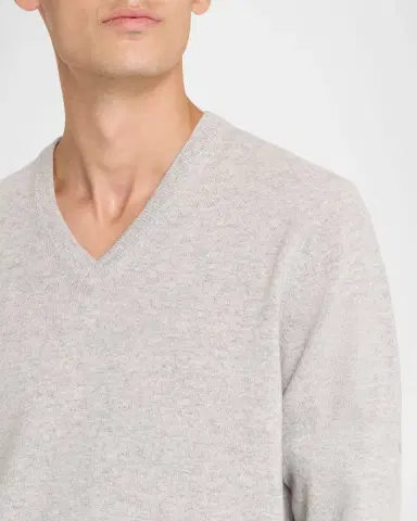 Brunello Cucinelli Men's Cashmere V-Neck Sweater | Thumbnail 5