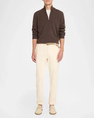 Brunello Cucinelli Men's Cashmere Quarter-Zip Sweater | Thumbnail 2
