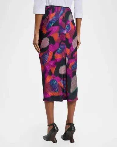 Dries Van Noten Marbled Clay Printed Twill Midi Skirt | Thumbnail 3 Dries Van Noten Marbled Clay Printed Twill Midi Skirt | Thumbnail 3
