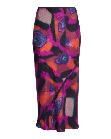 Dries Van Noten Marbled Clay Printed Twill Midi Skirt | Thumbnail 1 Dries Van Noten Marbled Clay Printed Twill Midi Skirt | Thumbnail 1