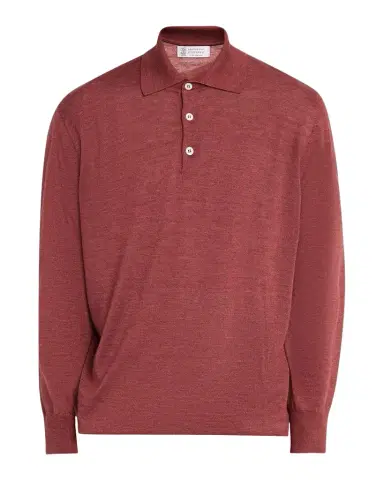 Brunello Cucinelli Men's Melange Cashmere-Blend Polo Sweater | Thumbnail 1 Brunello Cucinelli Men's Melange Cashmere-Blend Polo Sweater | Thumbnail 1