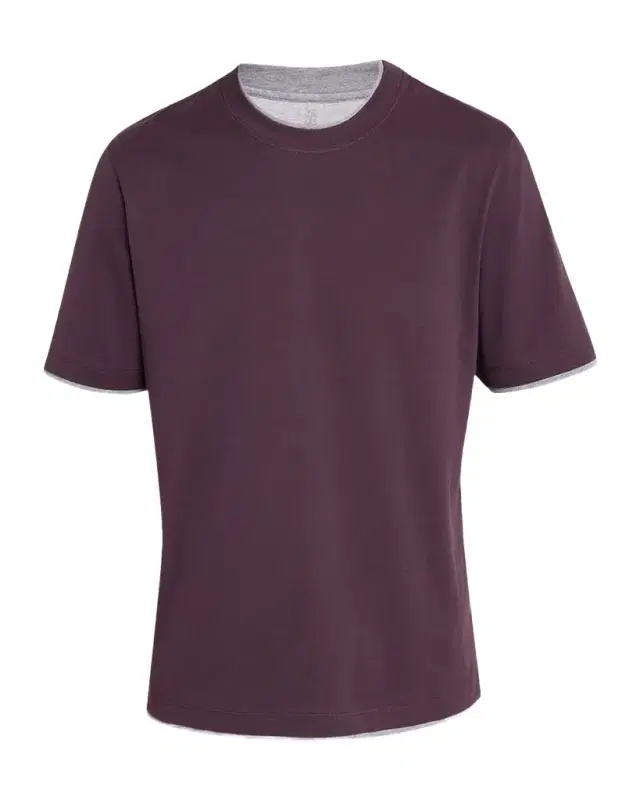 Brunello Cucinelli Men 's Cotton Crewneck Tipped T-Shirt