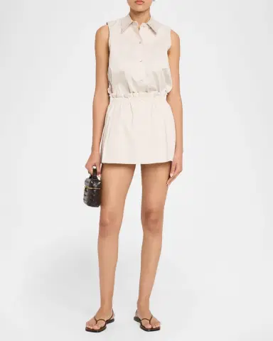 Vince Mid-Rise Cotton Mini Skirt | Thumbnail 2 Vince Mid-Rise Cotton Mini Skirt | Thumbnail 2
