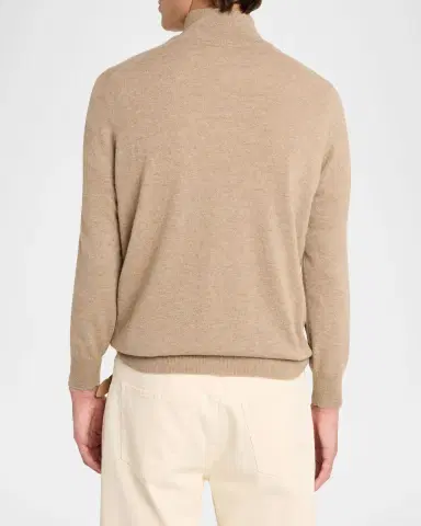 Brunello Cucinelli Men's Cashmere Quarter-Zip Sweater | Thumbnail 3