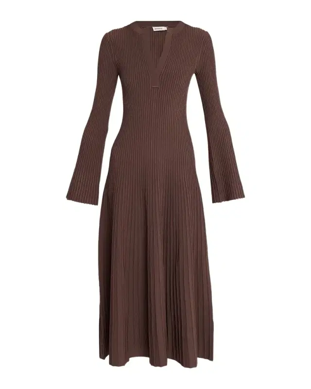 SIMKHAI Genna Ribbed Midi Dress
