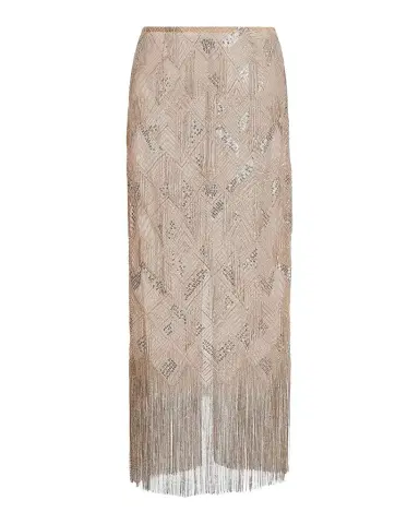 Lapointe Geometric Fringe-Trim Midi Skirt | Thumbnail 1 Lapointe Geometric Fringe-Trim Midi Skirt | Thumbnail 1
