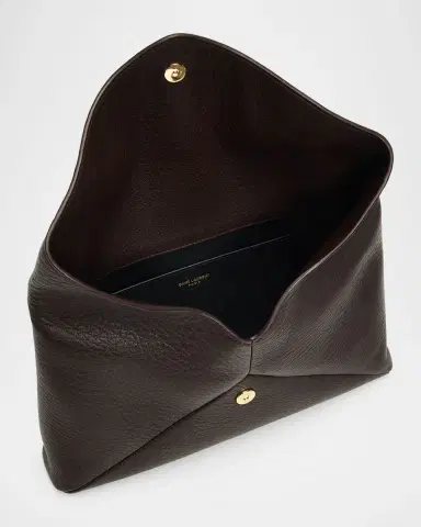Saint Laurent Cassandre Large Leather Envelope Clutch | Thumbnail 4