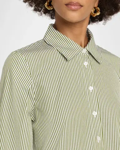TANYA TAYLOR Marina Stripe Blouson-Sleeve Shirt | Thumbnail 5 TANYA TAYLOR Marina Stripe Blouson-Sleeve Shirt | Thumbnail 5