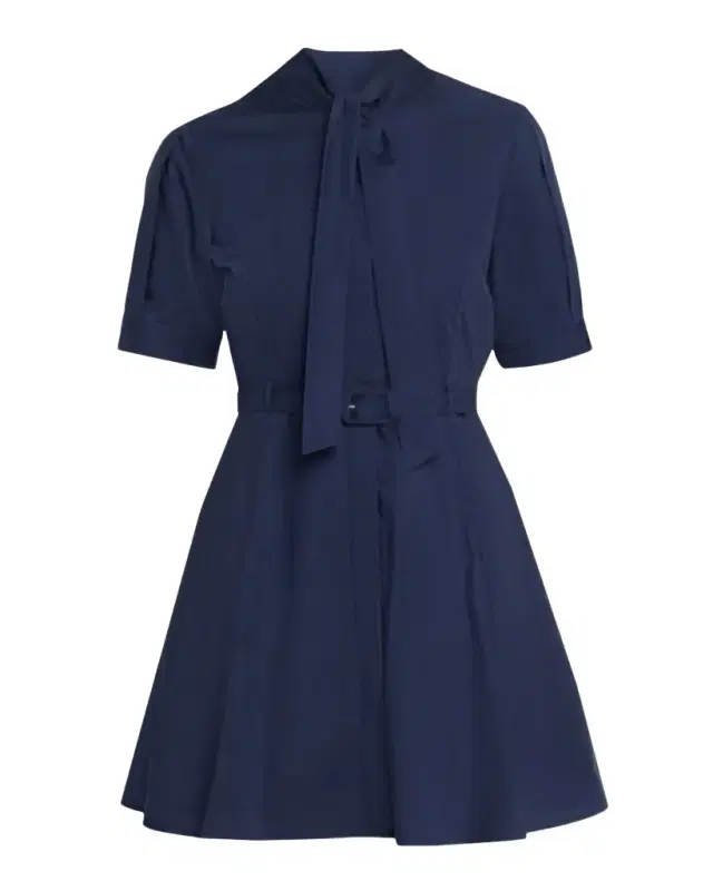 Tanya Taylor Anna Short-Sleeve Poplin Mini Dress