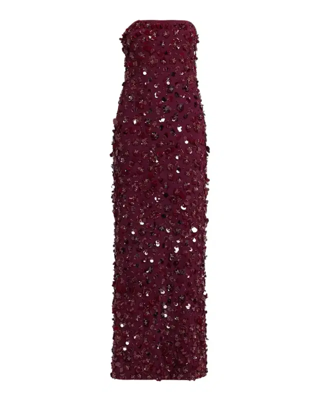 Serafina Strapless Sequin Column Gown