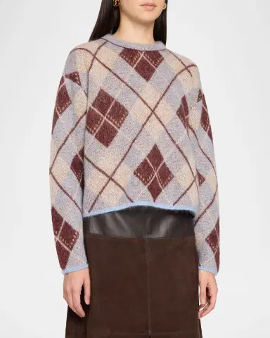 TANYA TAYLOR Sybil Argyle Sweater | Thumbnail 4 TANYA TAYLOR Sybil Argyle Sweater | Thumbnail 4